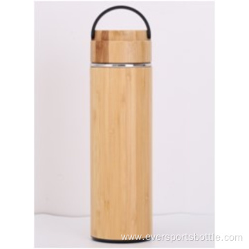 450mL Bamboo Lid Bamboo Vacuum Bottle With Handle